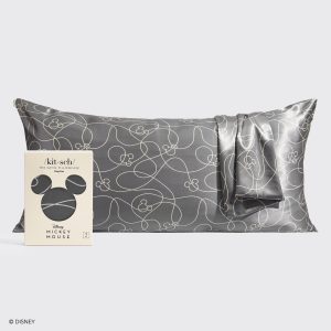 Kitsch x Mickey and Minnie Satin Pillowcase in Mickey Maze - King