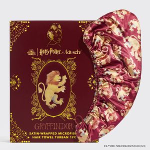 Kitsch x Harry Potter Satin Wrapped Hair Towel in Gryffindor